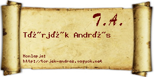 Törjék András névjegykártya